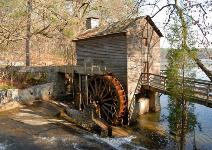 Historic Grist Mill Print Grist Mill Historic Mill Rural Stone Mountain